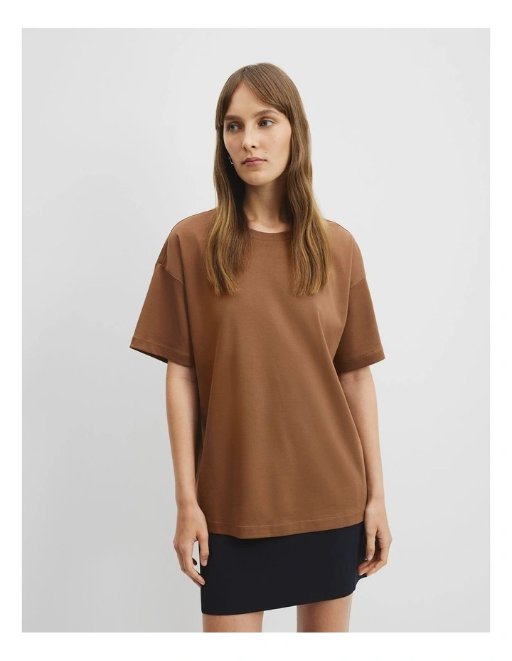 Australian Cotton Oversized Cotton T-Shirt in Hazelnut image 1