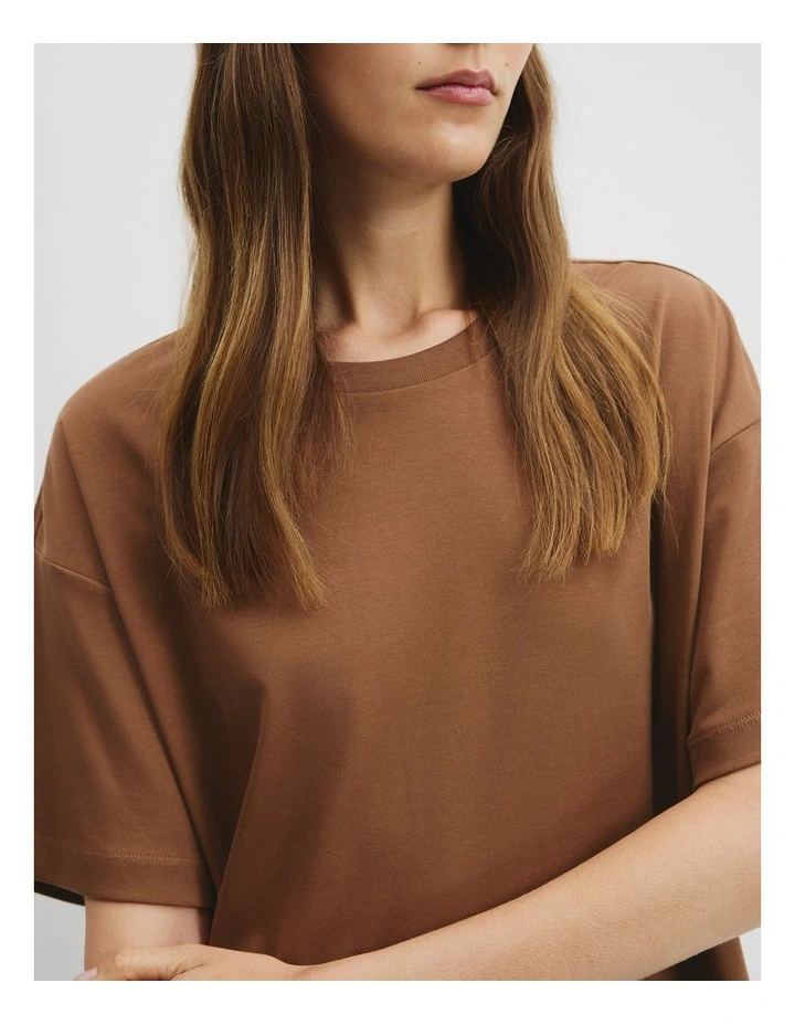 Australian Cotton Oversized Cotton T-Shirt in Hazelnut image 2