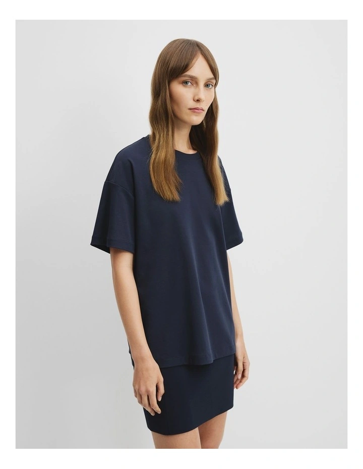 Australian Cotton Oversized Cotton T-Shirt in Navy image 1