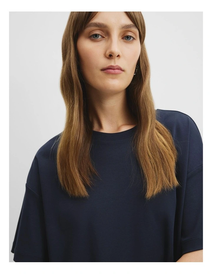 Australian Cotton Oversized Cotton T-Shirt in Navy image 3