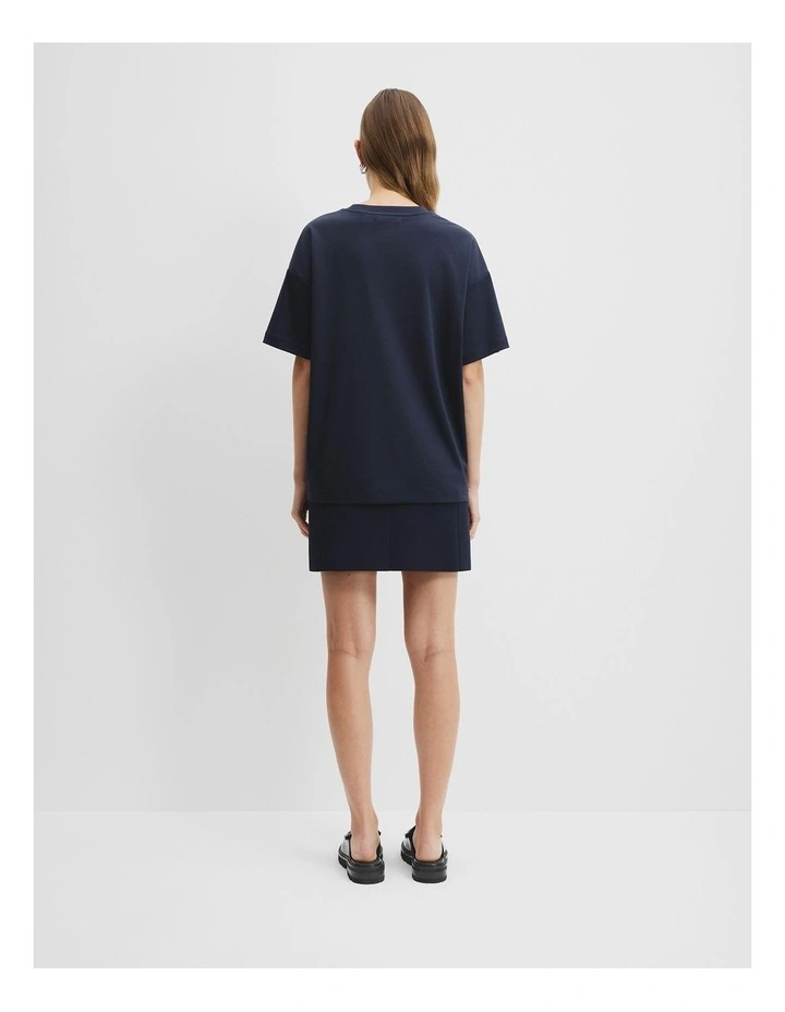 Australian Cotton Oversized Cotton T-Shirt in Navy image 4
