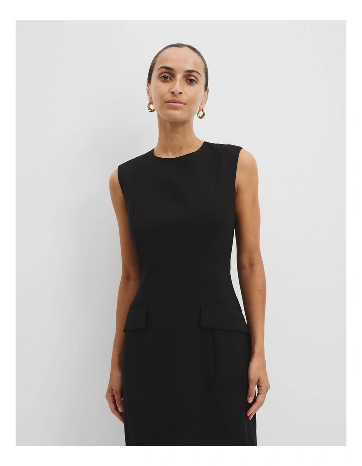 Tailored Mini Dress in Black image 3
