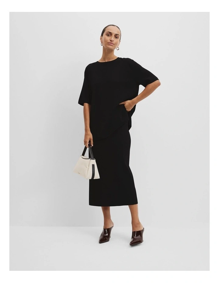 Compact Knit T-shirt in Black image 1