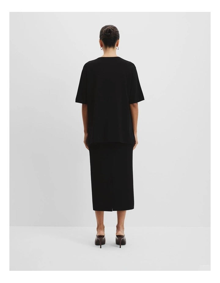 Compact Knit T-shirt in Black image 4