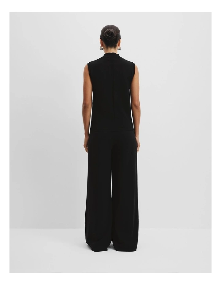 Australian Merino Wool Mock Neck Knit in Black image 4
