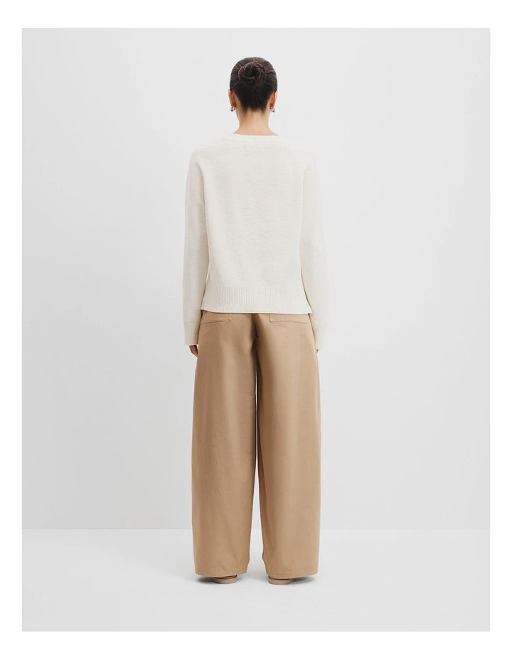 Organically Grown Cotton Linen Crew Knit in Antique White image 4