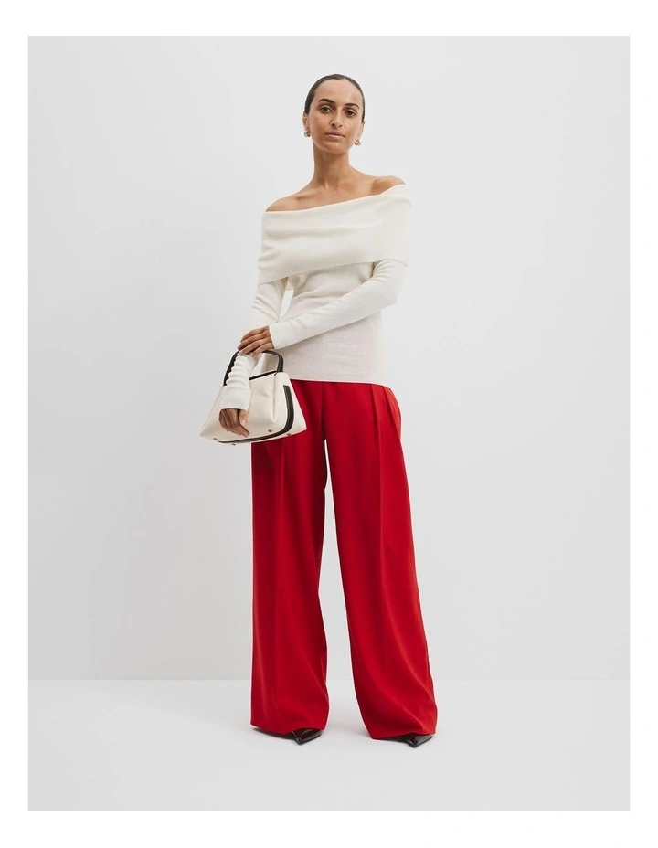 Off-shoulder Detail Knit in Antique White image 1