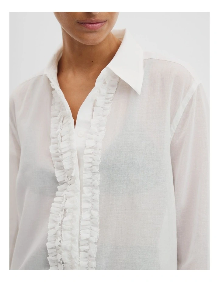 Ruffle Organza Shirt in Antique White image 2