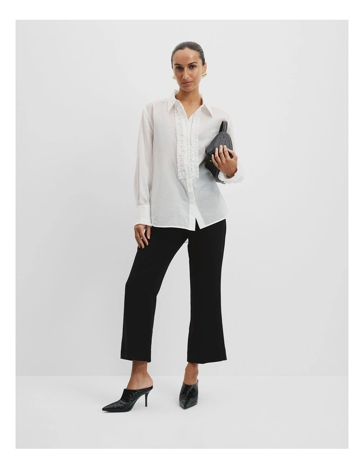 Ruffle Organza Shirt in Antique White image 3
