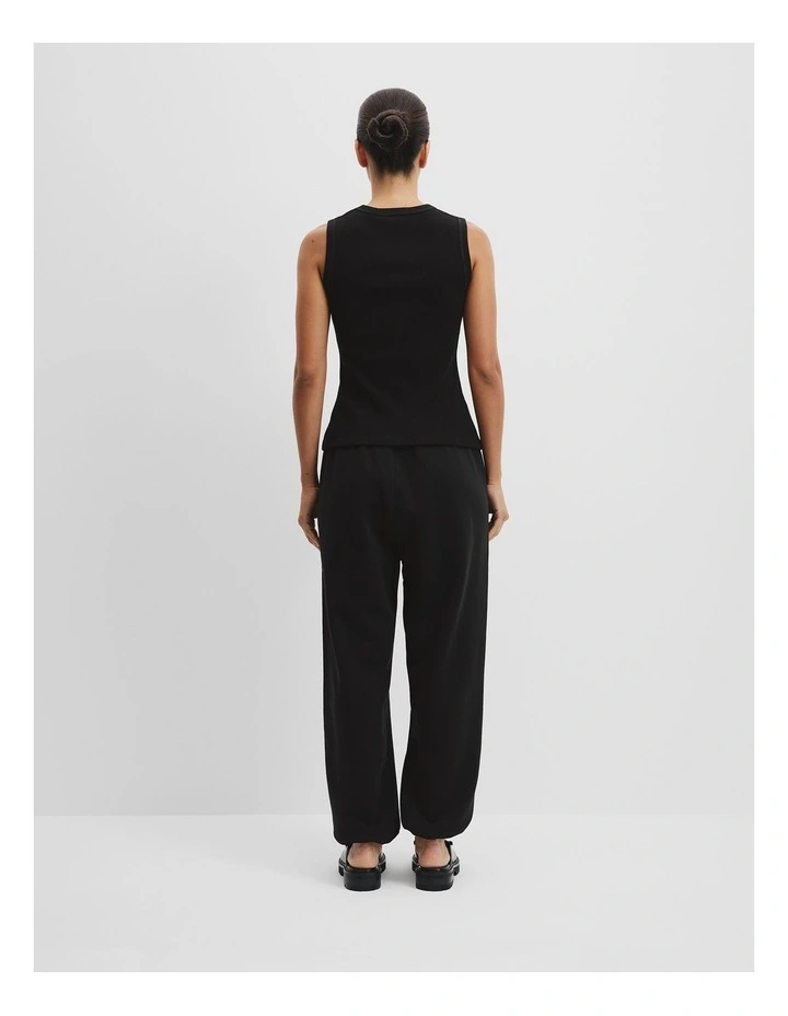 Australian Cotton Waffle Tank in Black image 4