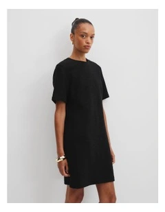 Textured Mini Dress in Black