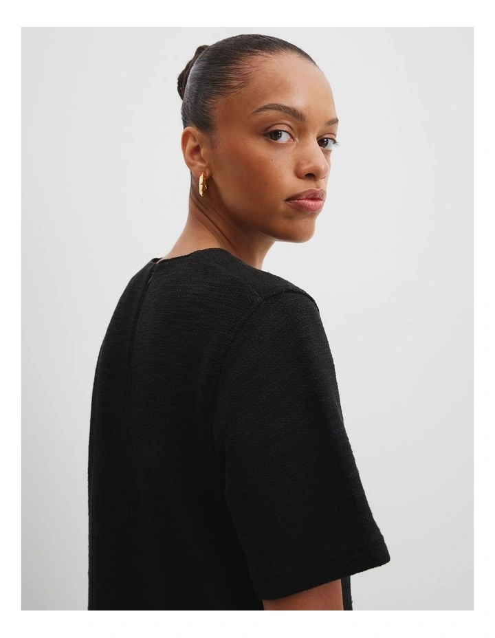 Textured Mini Dress in Black image 2