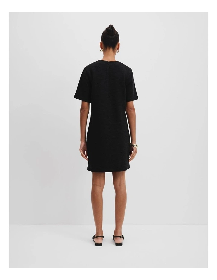 Textured Mini Dress in Black image 4