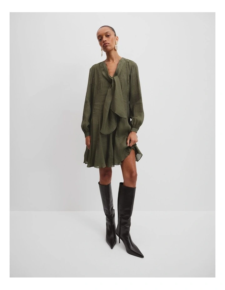 Panelled Mini Dress in Kelp image 1