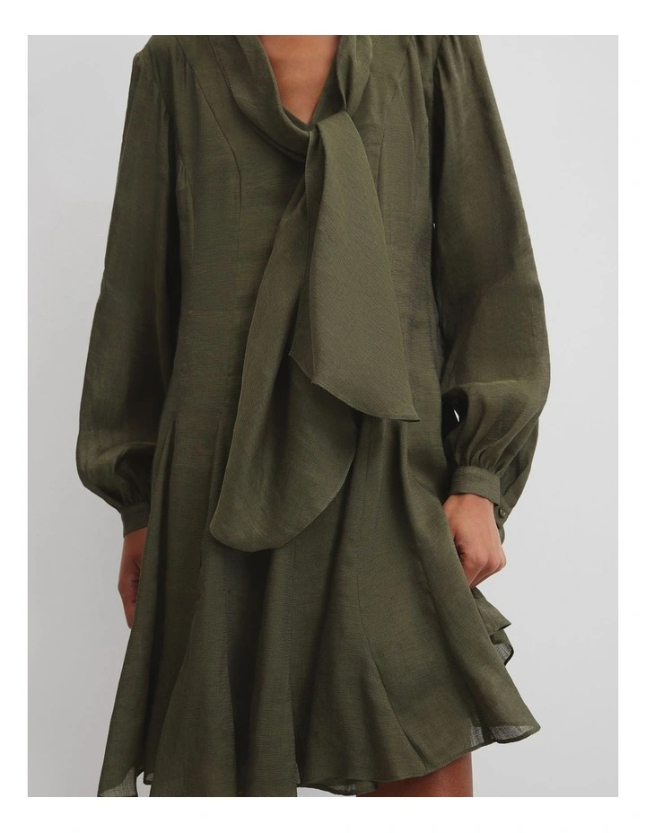 Panelled Mini Dress in Kelp image 2