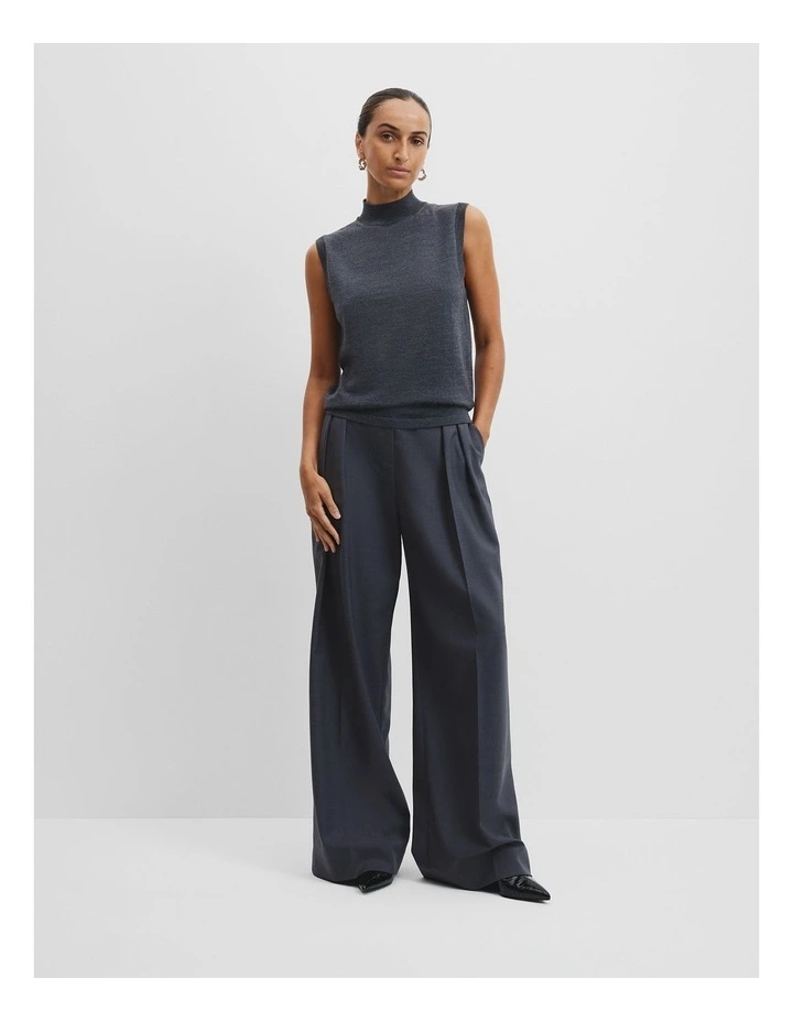 Australian Merino Wool Mock Neck Knit in Carbon Marle image 4