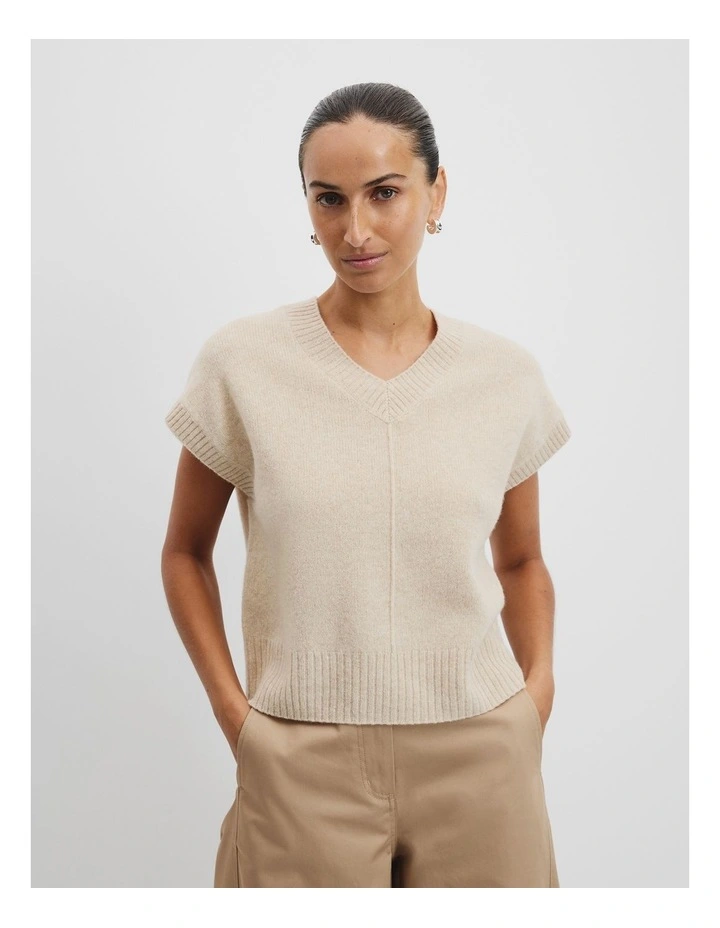 Merino Knit Vest in Frappe image 1