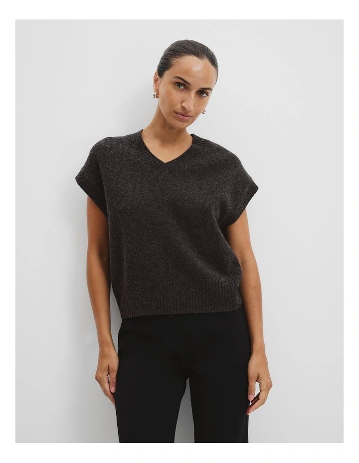Merino Knit Vest in Carbon image 1