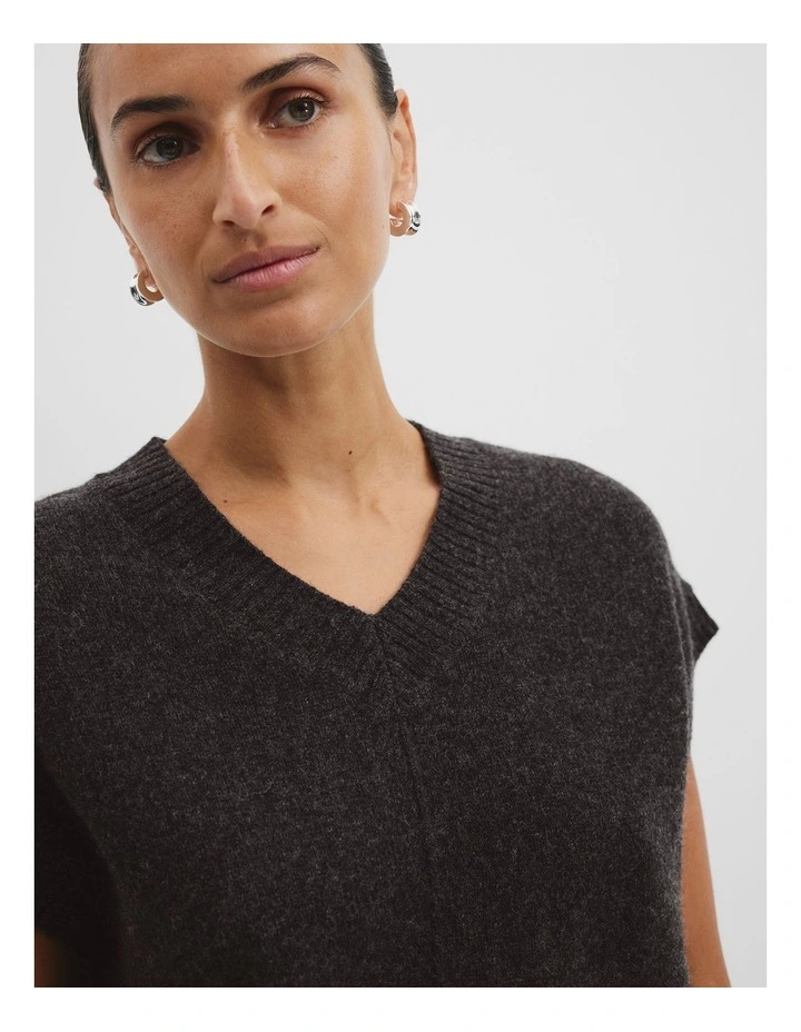 Merino Knit Vest in Carbon image 2