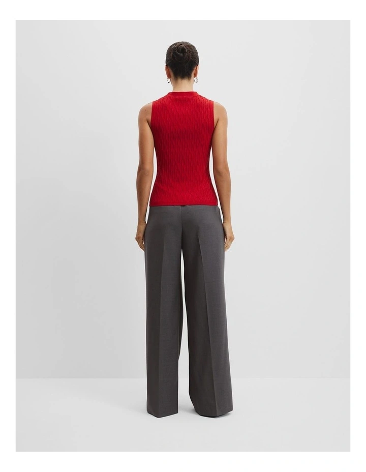 Pattern Knit Tank in Cherry image 4