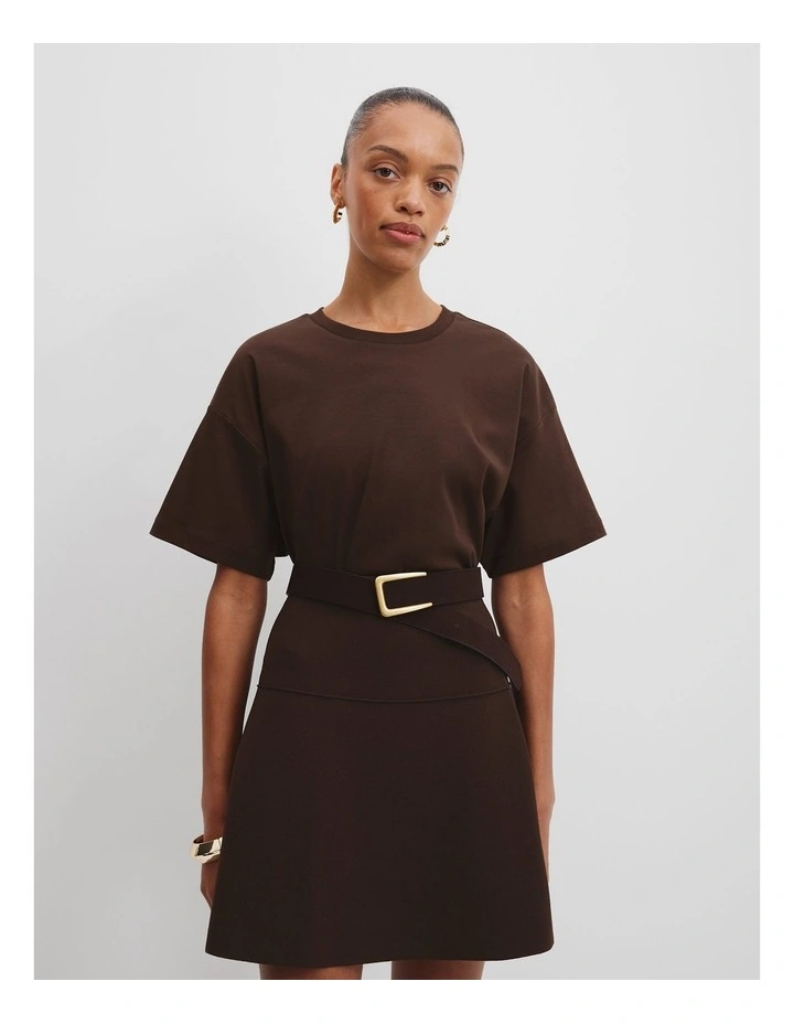 Australian Cotton Oversized Cotton T-shirt in Brunette image 2