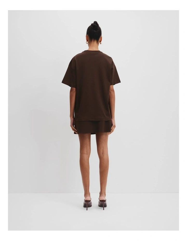Australian Cotton Oversized Cotton T-shirt in Brunette image 4