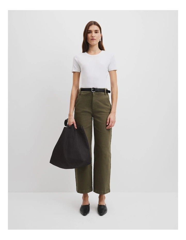 High Rise Wide Leg Jeans in Kelp image 1