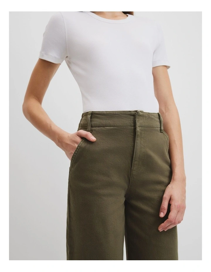 High Rise Wide Leg Jeans in Kelp image 3
