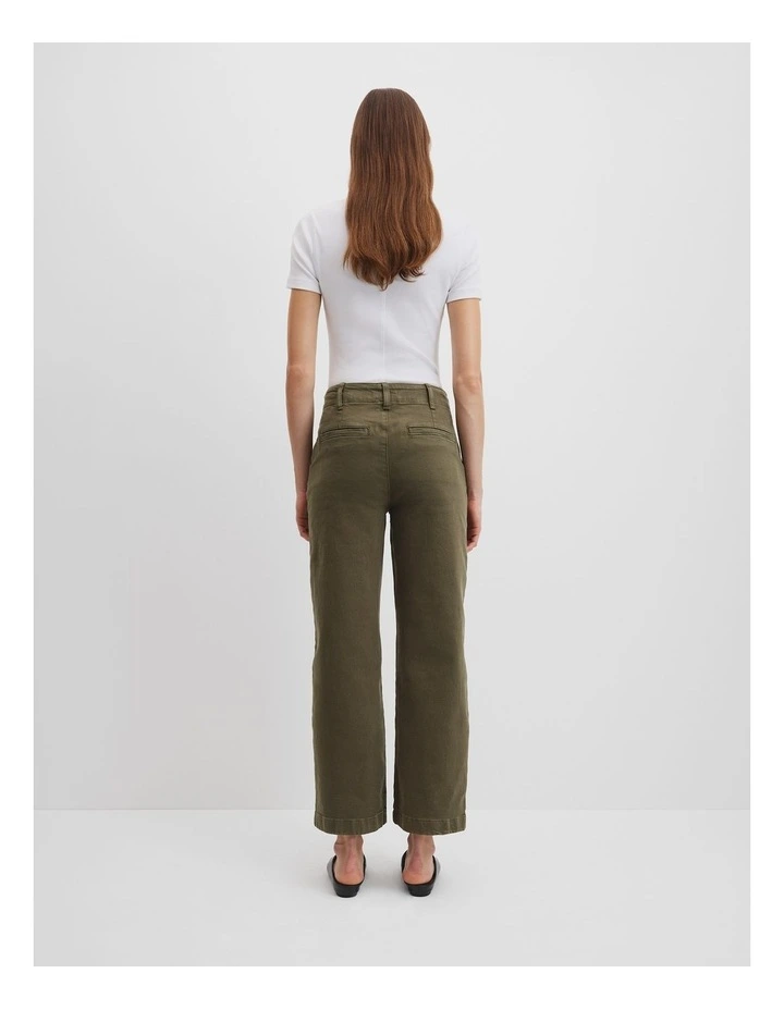 High Rise Wide Leg Jeans in Kelp image 4