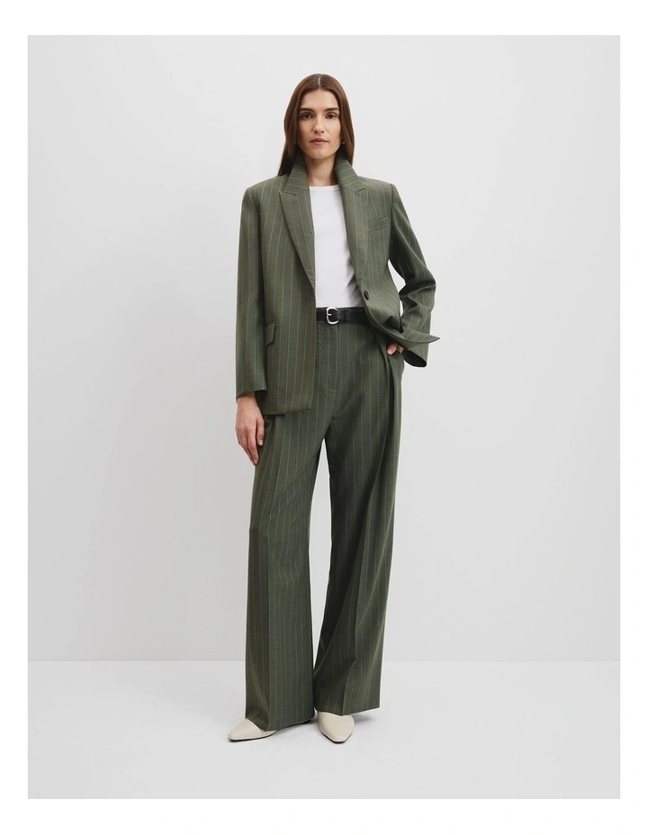 Stripe Wool Pant in Kelp Stripe image 1