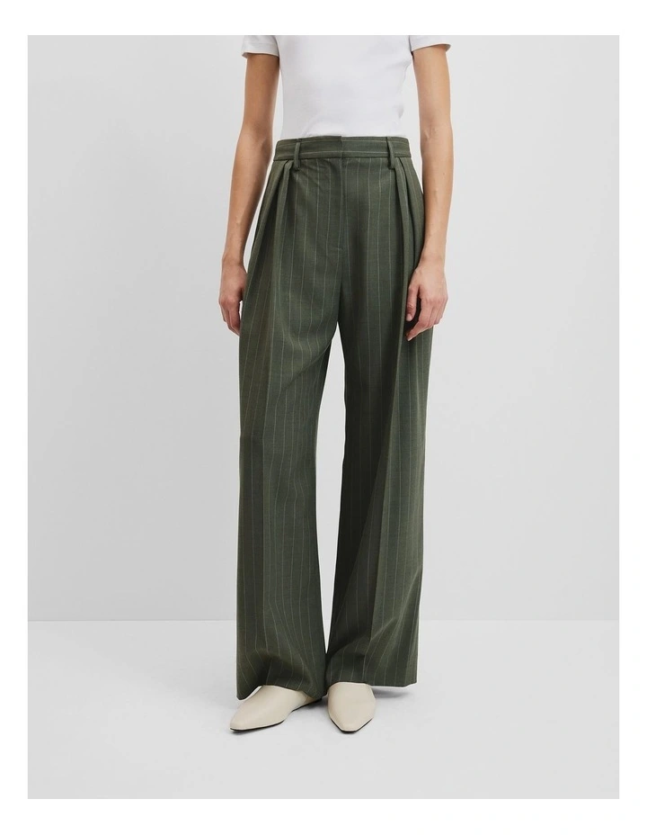 Stripe Wool Pant in Kelp Stripe image 2