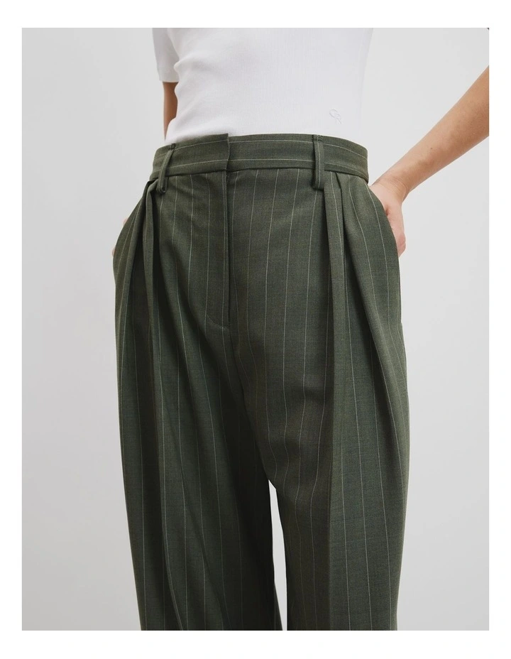 Stripe Wool Pant in Kelp Stripe image 3