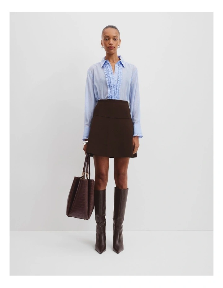 Ruffle Organza Shirt in Lake Blue image 3