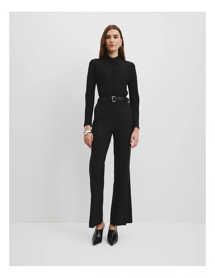 Fitted Crepe Shirt in Black image 3