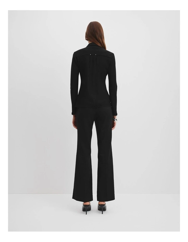 Fitted Crepe Shirt in Black image 4