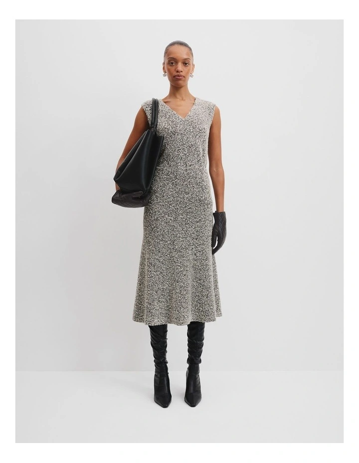 Tweed Knit Skirt in Black Marle image 1