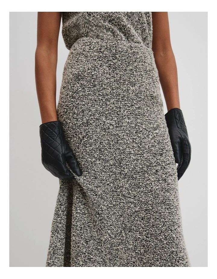 Tweed Knit Skirt in Black Marle image 3