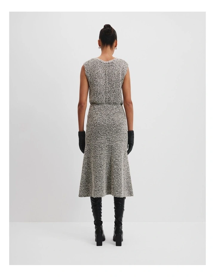 Tweed Knit Skirt in Black Marle image 4