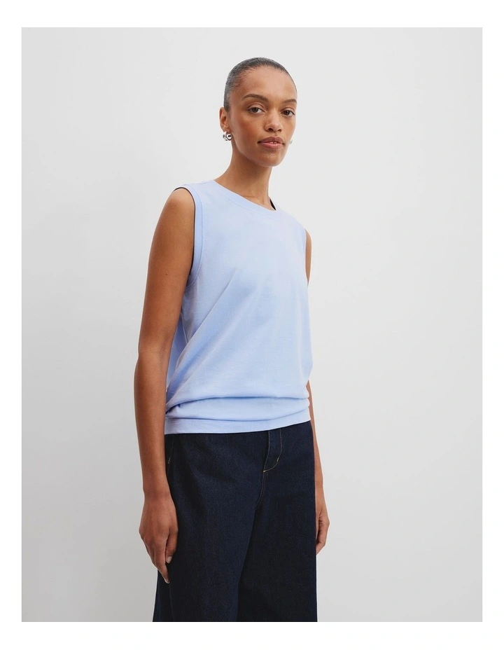 Australian Cotton Relaxed Tank in Lake Blue image 1