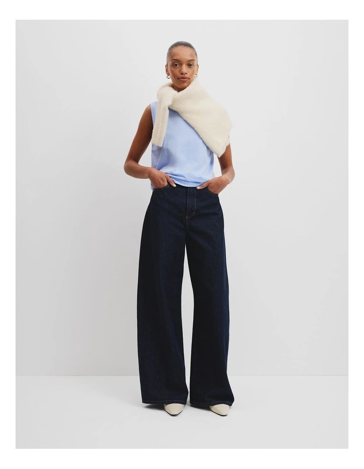 Australian Cotton Relaxed Tank in Lake Blue image 3