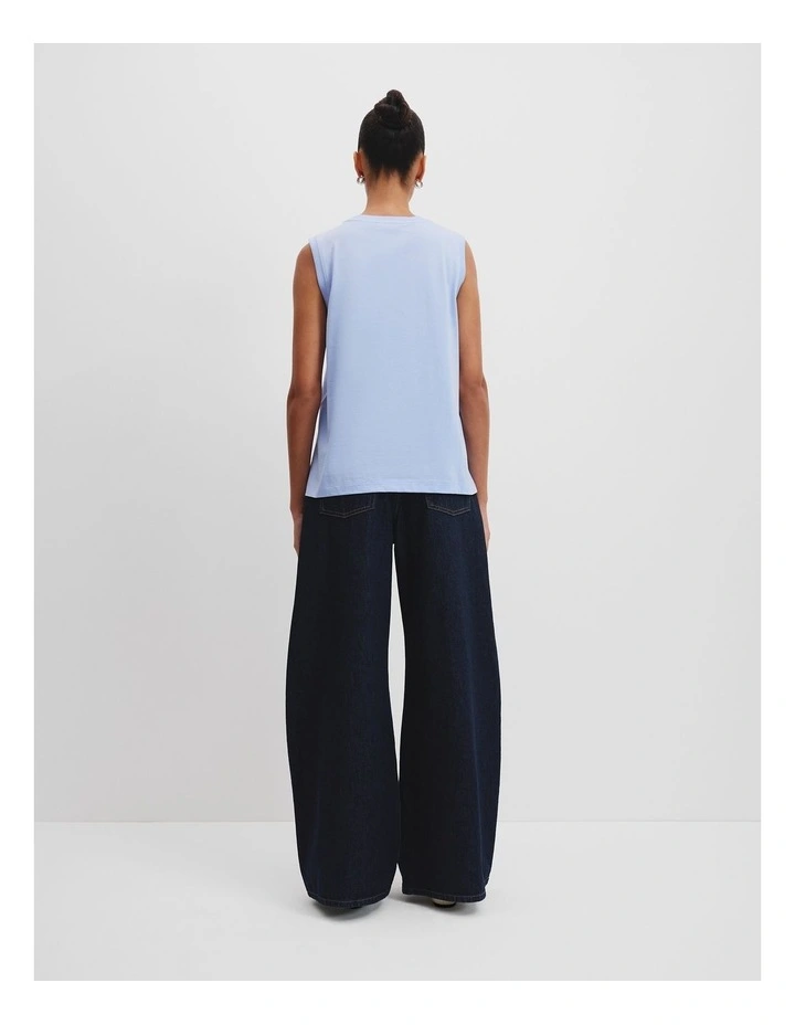 Australian Cotton Relaxed Tank in Lake Blue image 4