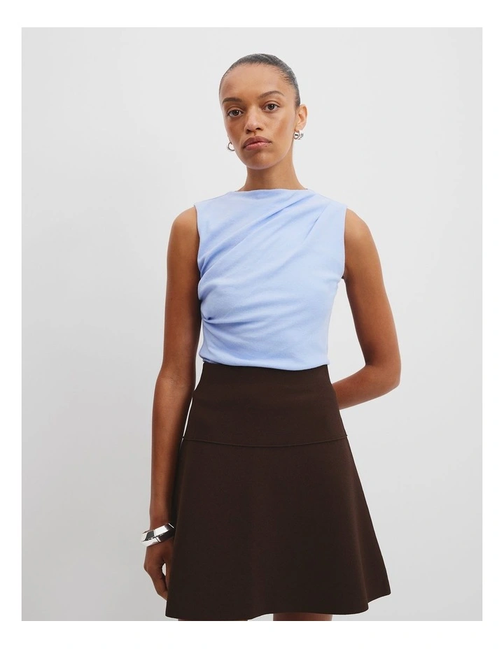 Fitted Drape Tank in Lake Blue image 1