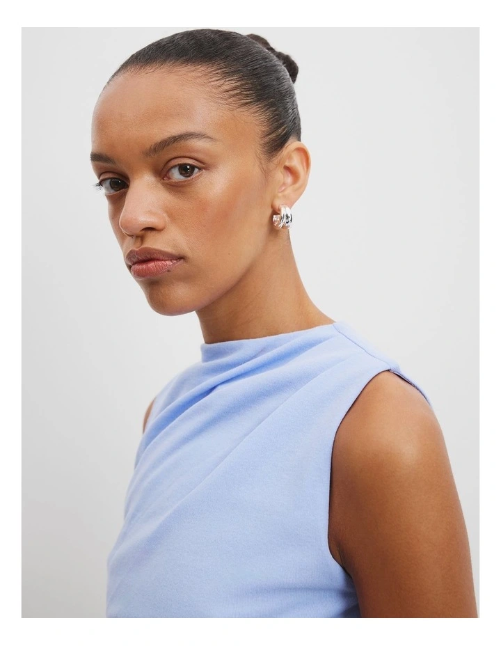 Fitted Drape Tank in Lake Blue image 2