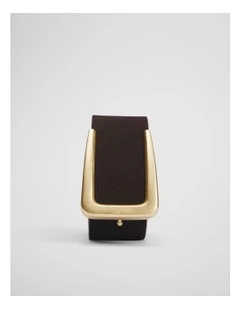 Leather Mid Belt in Brunette