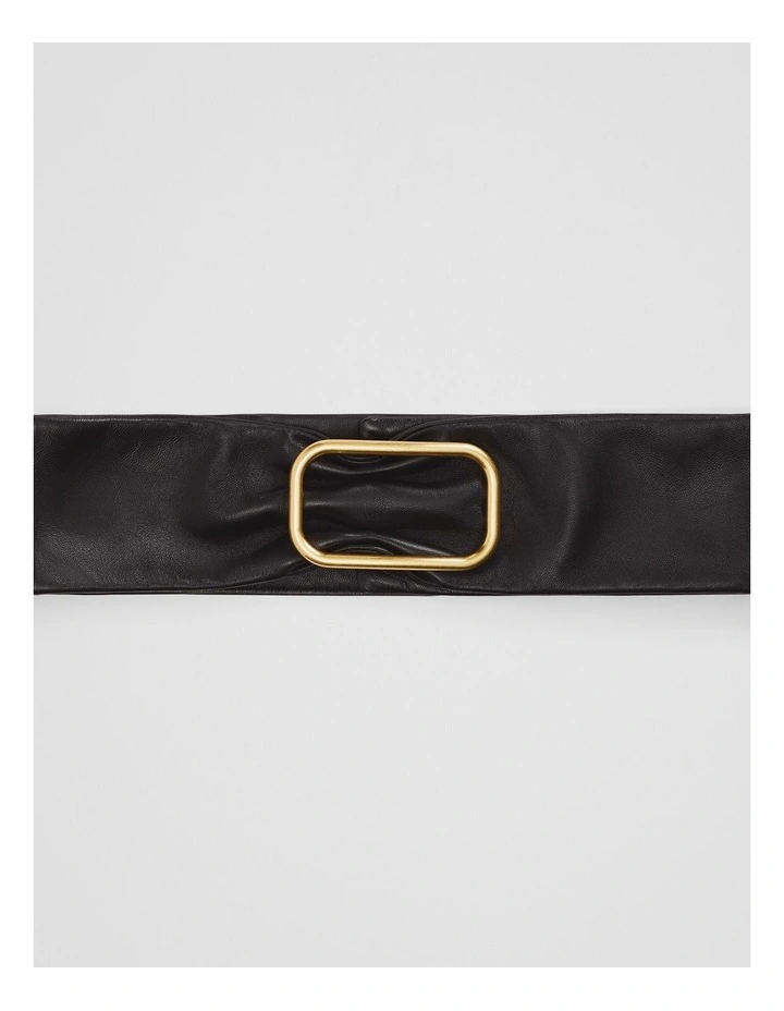 Leather Wrap Belt in Black image 3
