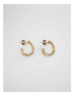 Large Wide Hoop Earrings in Gold