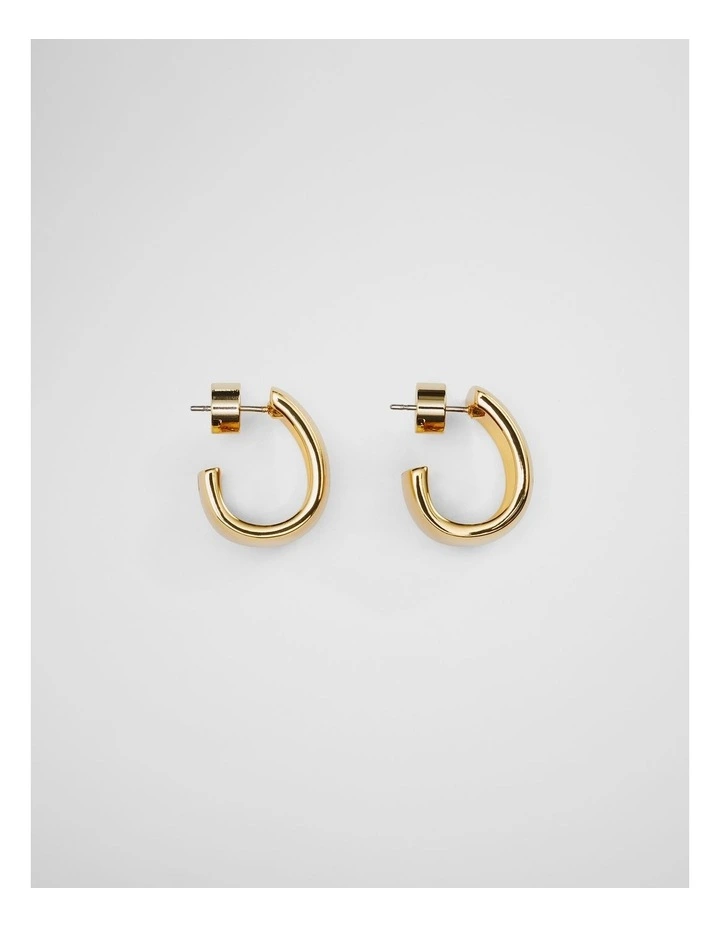 Large Wide Hoop Earrings in Gold image 1