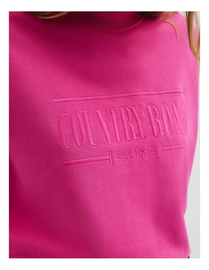Verified Australian Cotton Heritage Sweat in Raspberry image 2