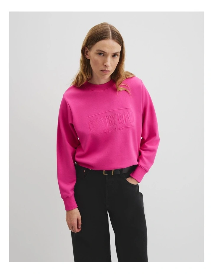 Verified Australian Cotton Heritage Sweat in Raspberry image 3