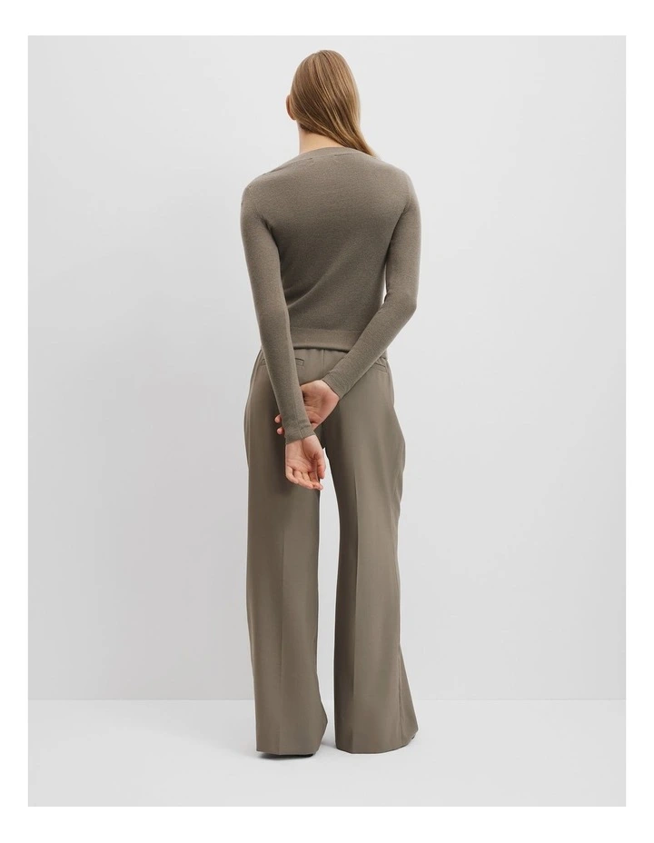 Australian Merino Wool Silk Cardigan in Brunette Marle image 4